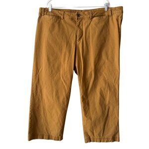 Old Navy Ochre Yellow Wide Leg Cropped Chino Pants